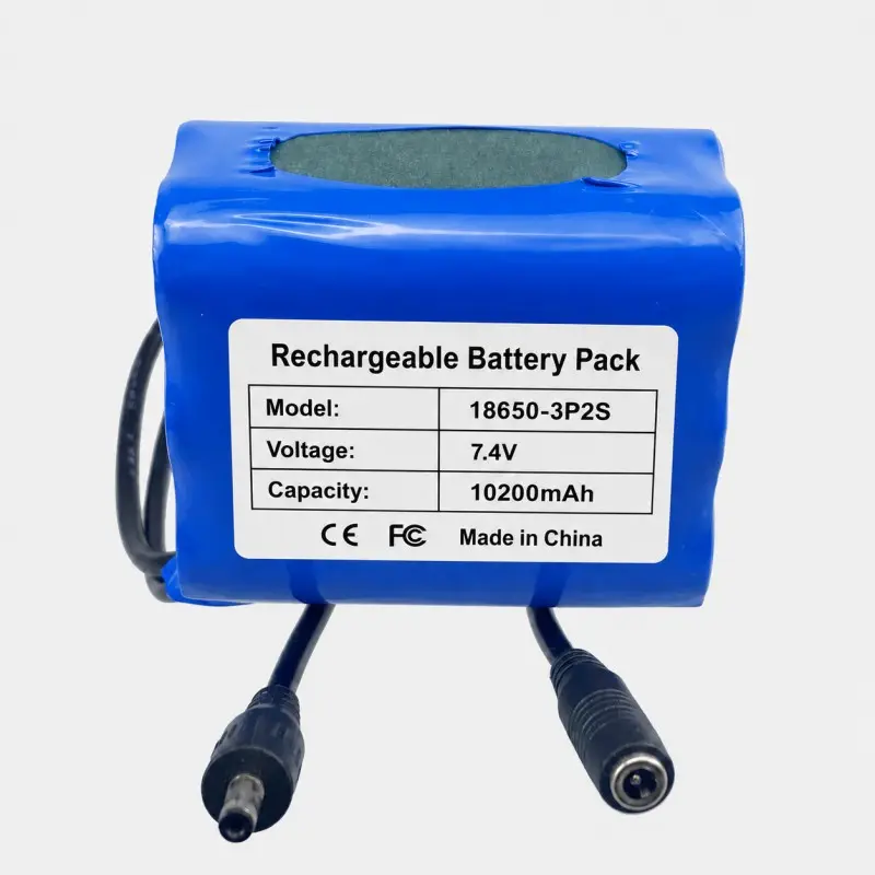 7.4V 10200mAh 3P2S 18650 充電式バッテリーパック(自転車前部ライト用)