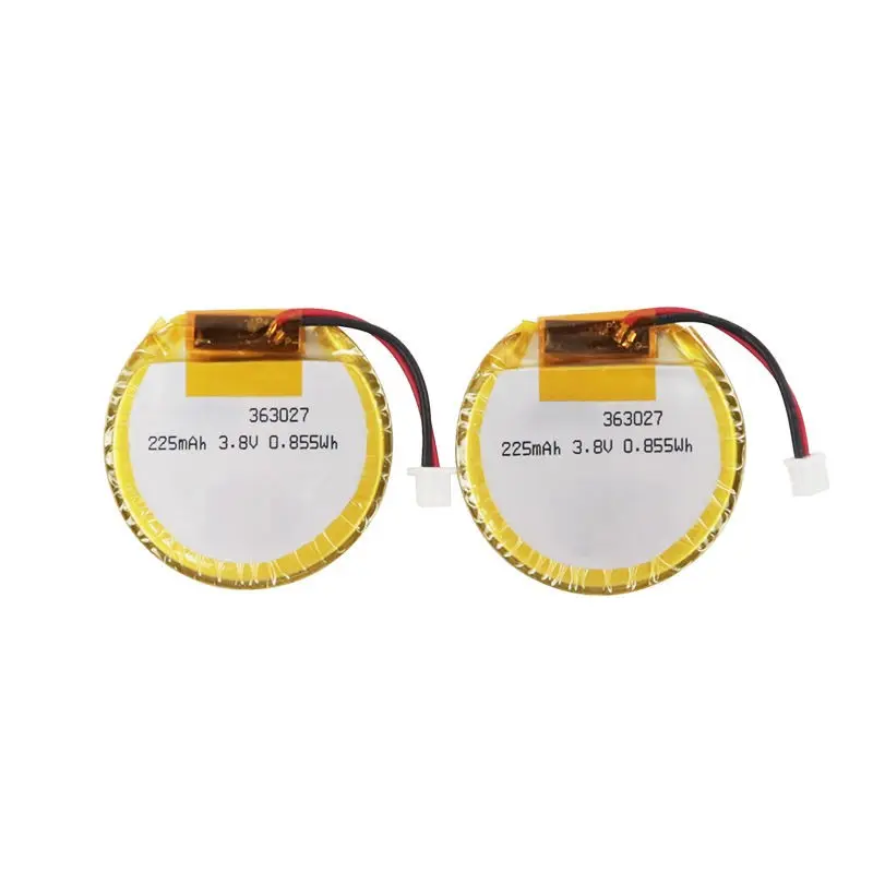 スマートウェアラブルデバイス向けの3.7V 225mAh 363027丸型リチウムポリマーバッテリー